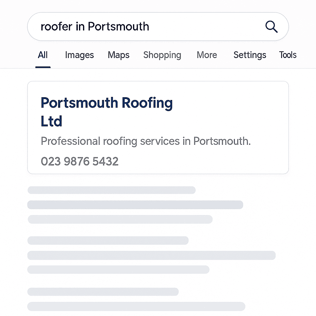 Basic Google search result without website